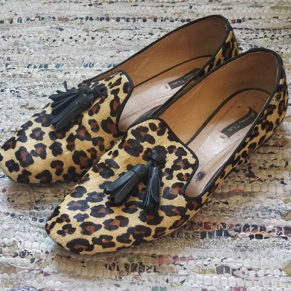massimo dutti animal print loafers